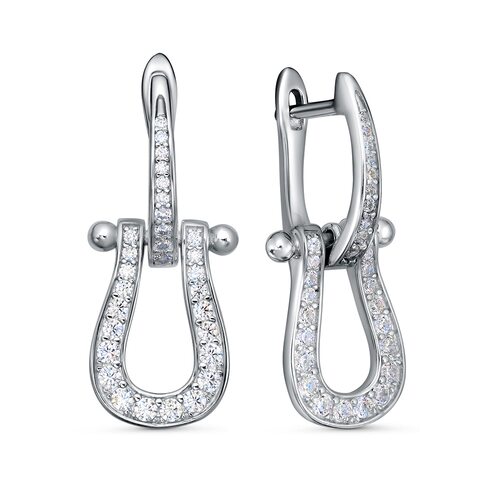 Серьги с фианитами из серебра 925 пробы