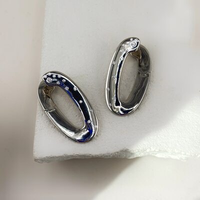 Серьги с фианитами из серебра 925 пробы