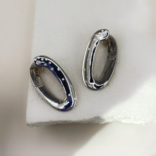 Серьги с фианитами из серебра 925 пробы