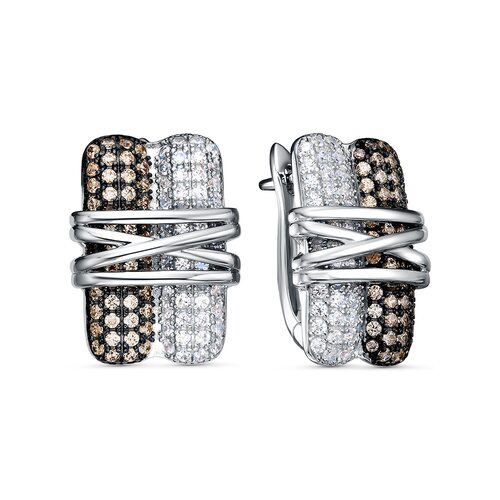 Серьги с фианитами из серебра 925 пробы