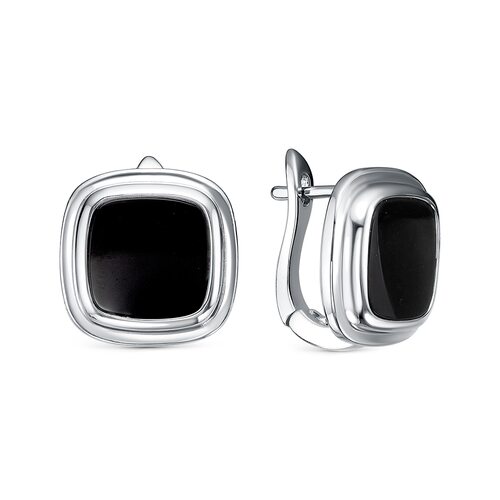 Серьги с ониксом из серебра 925 пробы