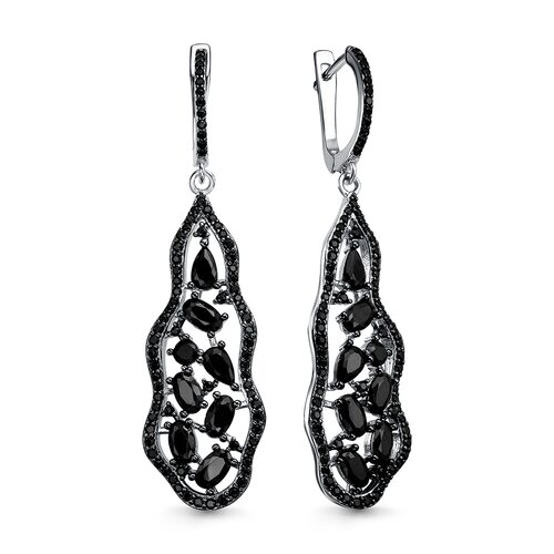 Серьги со шпинелью из серебра 925 пробы