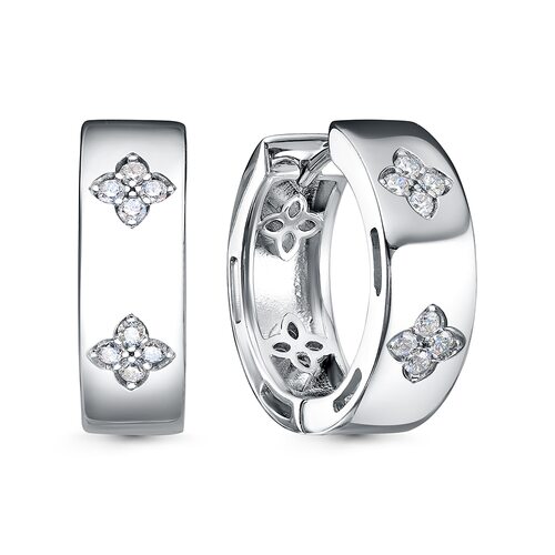 Серьги с фианитами из серебра 925 пробы