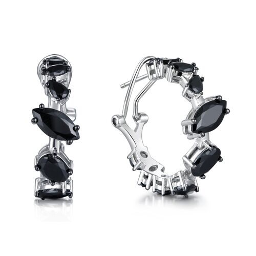 Серьги со шпинелью из серебра 925 пробы