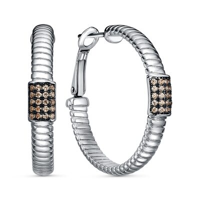 Серьги с фианитами из серебра 925 пробы