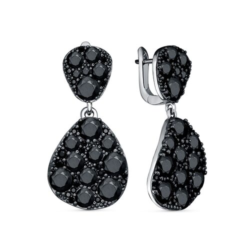 Серьги со шпинелью из серебра 925 пробы