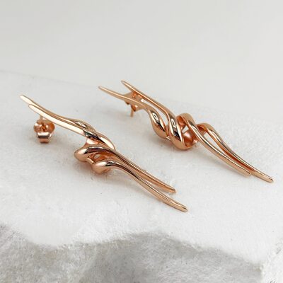 Серьги из серебра 925 пробы с позолотой