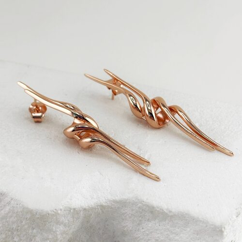 Серьги из серебра 925 пробы с позолотой арт. SE40639-BR