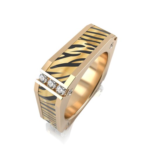 Кольцо с бриллиантами из желтого золота 585 пробы