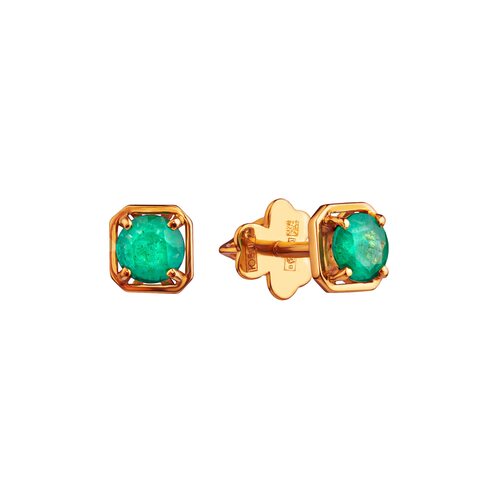 Серьги с изумрудами из золота 585 пробы