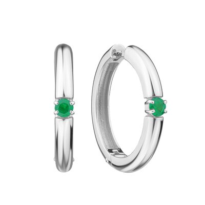 Серьги с изумрудами из серебра 925 пробы