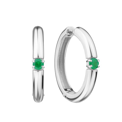 Серьги с изумрудами из серебра 925 пробы