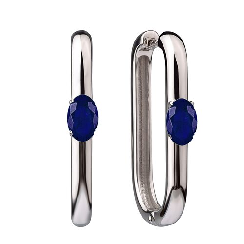 Серьги с сапфирами из серебра 925 пробы