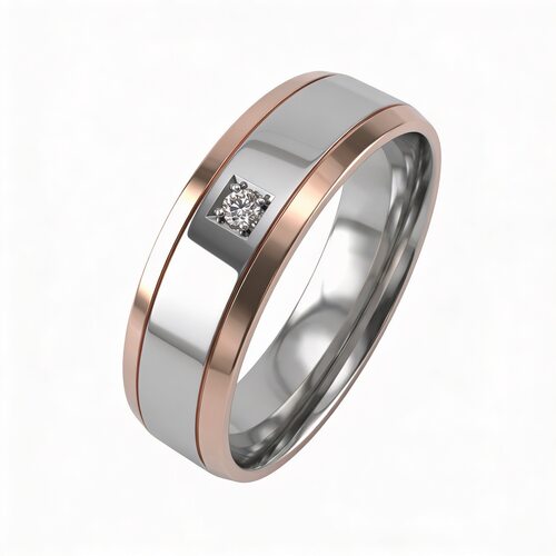 Кольцо обручальное с бриллиантом из золота 585 пробы