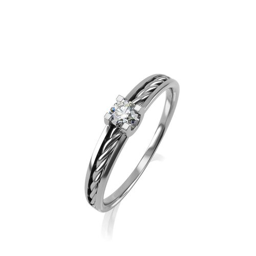 Кольцо с бриллиантом из белого золота 585 пробы