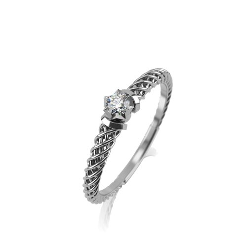 Кольцо с бриллиантом из белого золота 585 пробы