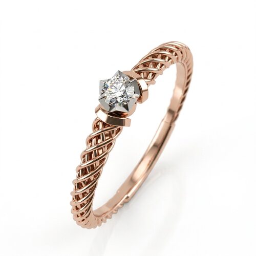 Кольцо с бриллиантом из золота 585 пробы