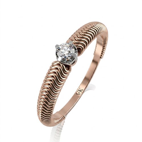 Кольцо с бриллиантом из золота 585 пробы