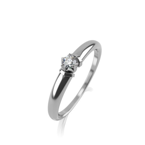 Кольцо с бриллиантом из белого золота 585 пробы