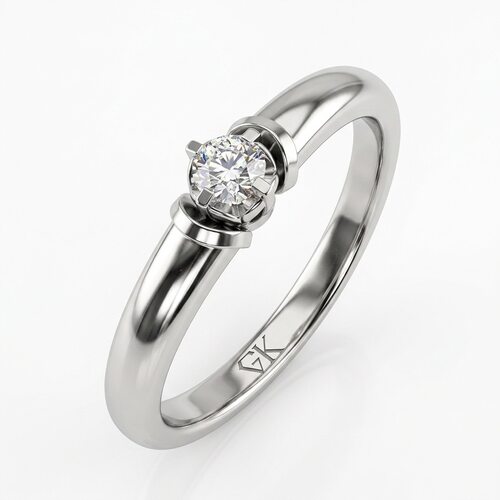 Кольцо с бриллиантом из белого золота 585 пробы