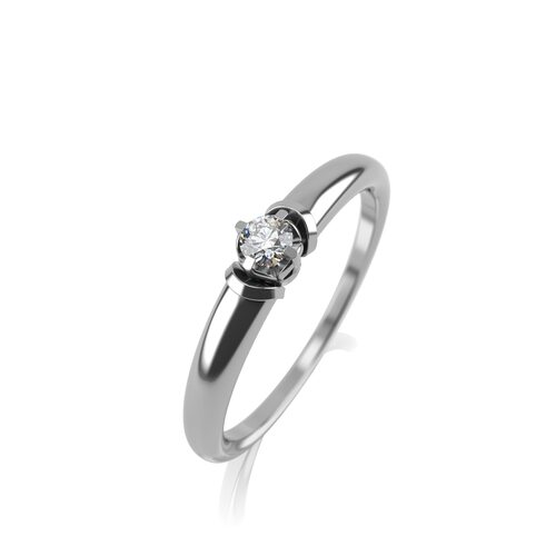 Кольцо с бриллиантом из белого золота 585 пробы