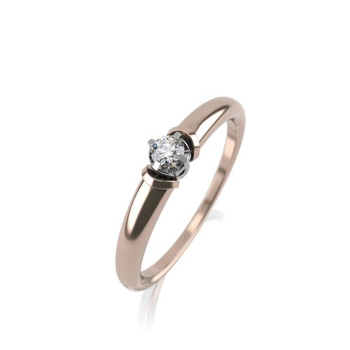 Кольцо с бриллиантом из золота 585 пробы