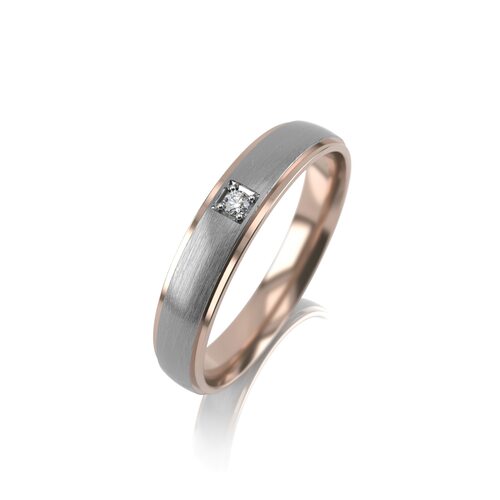 Кольцо обручальное с бриллиантом из золота 585 пробы