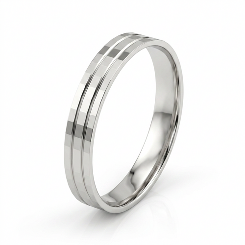 Кольцо обручальное из белого золота 585 пробы