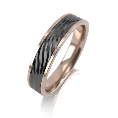 Кольцо обручальное с керамикой из золота 585 пробы