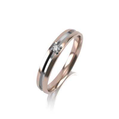 Кольцо обручальное с бриллиантом из золота 585 пробы