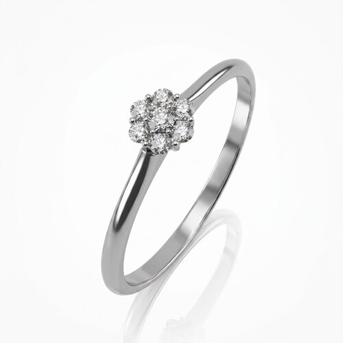 Кольцо с бриллиантами из белого золота 585 пробы