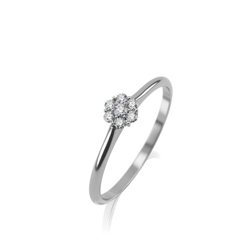 Кольцо с бриллиантами из белого золота 585 пробы