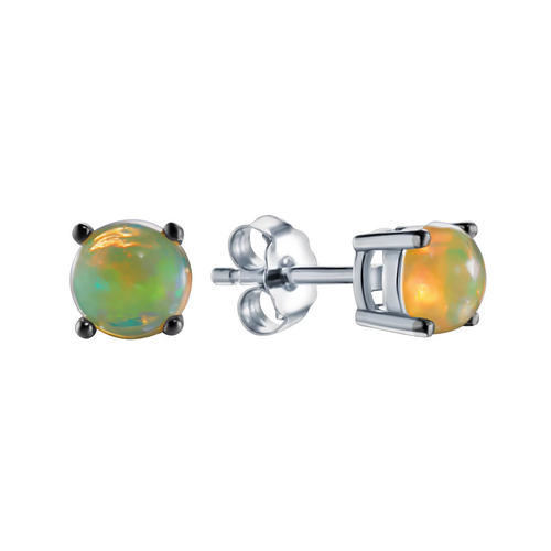 Серьги с опалом из серебра 925 пробы