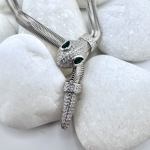 Колье с фианитами из серебра 925 пробы