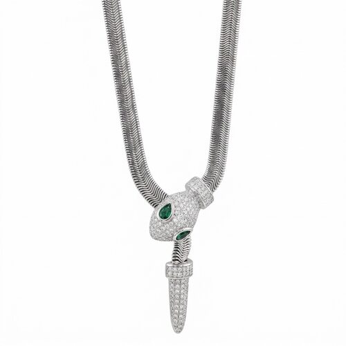 Колье с фианитами из серебра 925 пробы