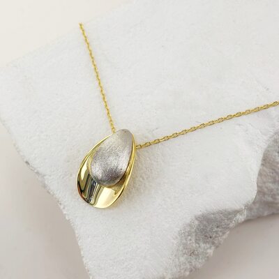 Колье из серебра 925 пробы с позолотой