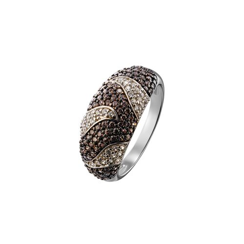 Кольцо с фианитами из серебра 925 пробы