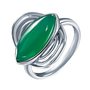 Кольцо с зеленым агатом из серебра 925 пробы