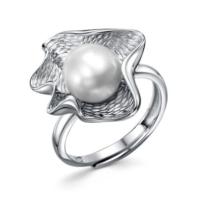 Кольцо с жемчугом из серебра 925 пробы