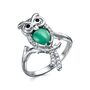 Кольцо "Сова" с агатом и фианитами из серебра 925 пробы арт. SR31975-BH_KO_ZAG_WG