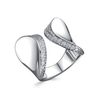 Кольцо с фианитами из серебра 925 пробы