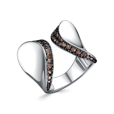 Кольцо с фианитами из серебра 925 пробы