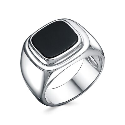 Кольцо с ониксом из серебра 925 пробы
