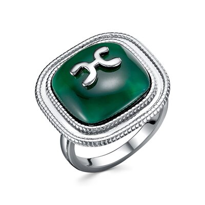 Кольцо с агатом из серебра 925 пробы