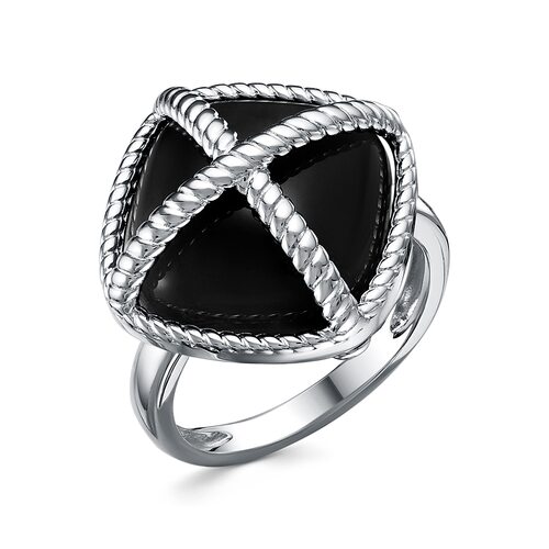 Кольцо с ониксом из серебра 925 пробы