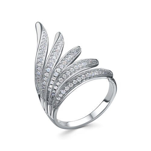 Кольцо с фианитами и эмалью из серебра 925 пробы