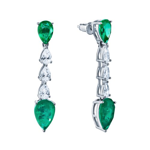 Серьги с фианитами из серебра 925 пробы