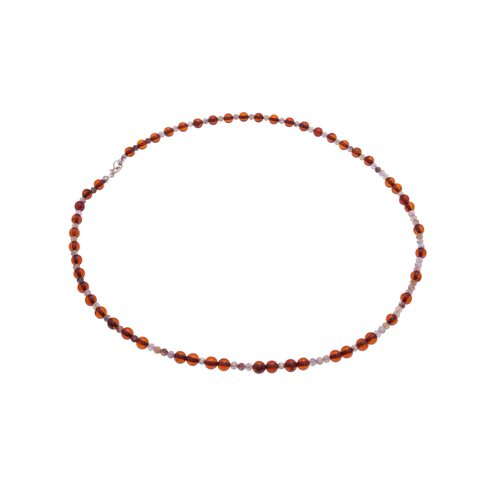 Колье с янтарем из серебра 925 пробы