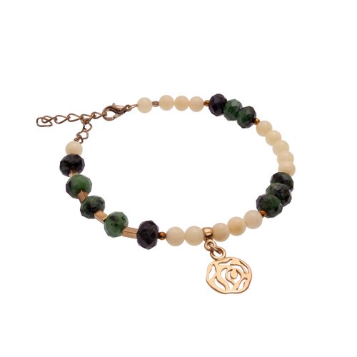 Браслет с янтарем из серебра 925 пробы с позолотой