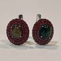 Серьги с корундам и опалом из серебра 925 пробы